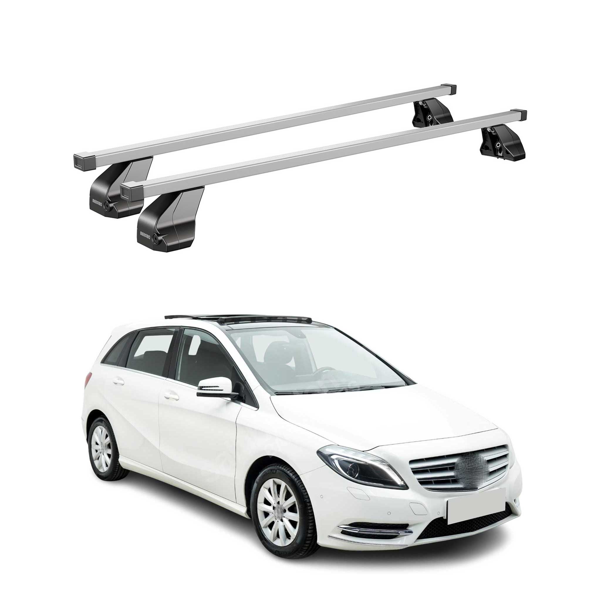 2012-2019 Mercedes B Class W246 Roof Rack Cross Bars Silver