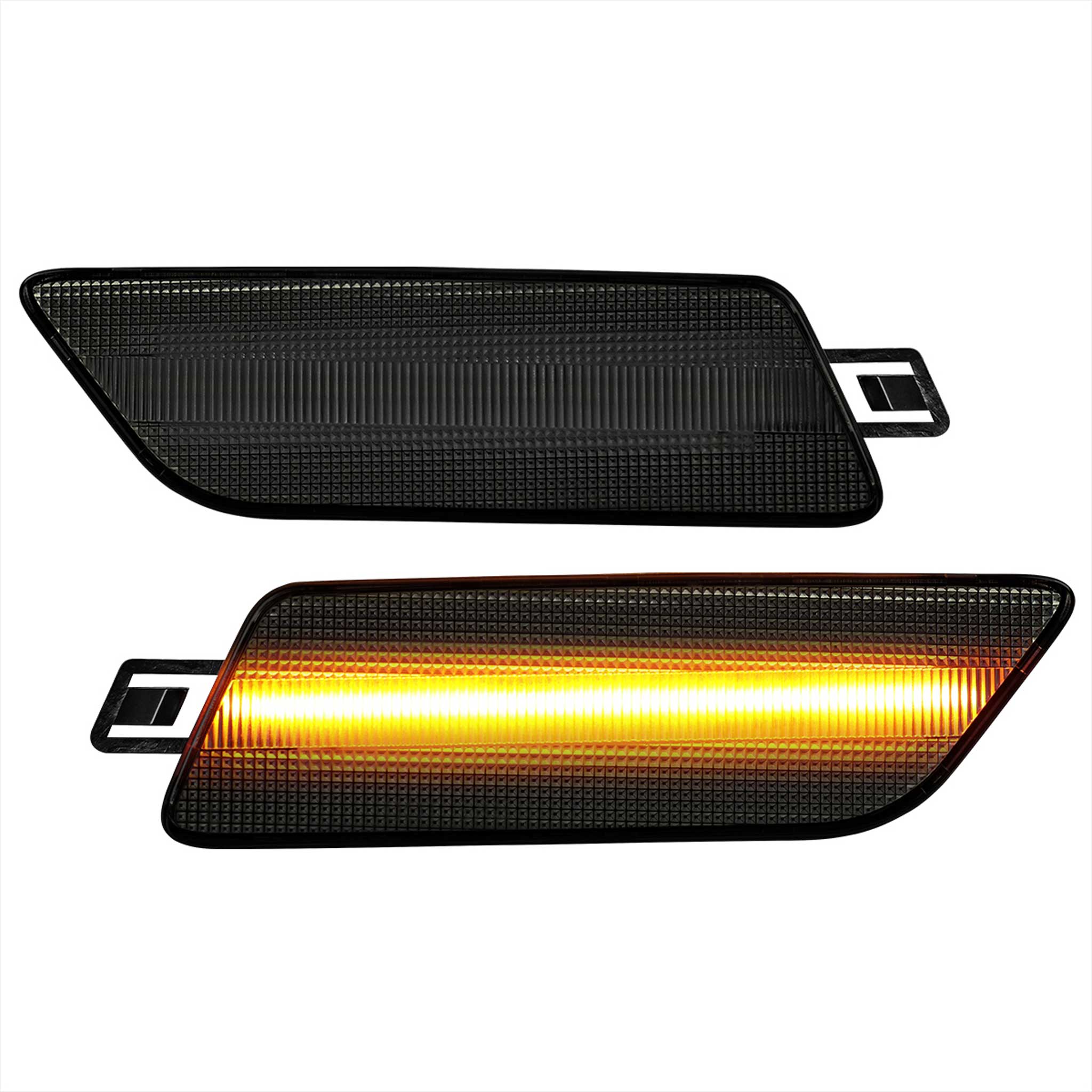For Porsche Macan 2014-2022 Front Bumper LED Side Marker Turn Signal Lights Chrome Housing Smoked Lens