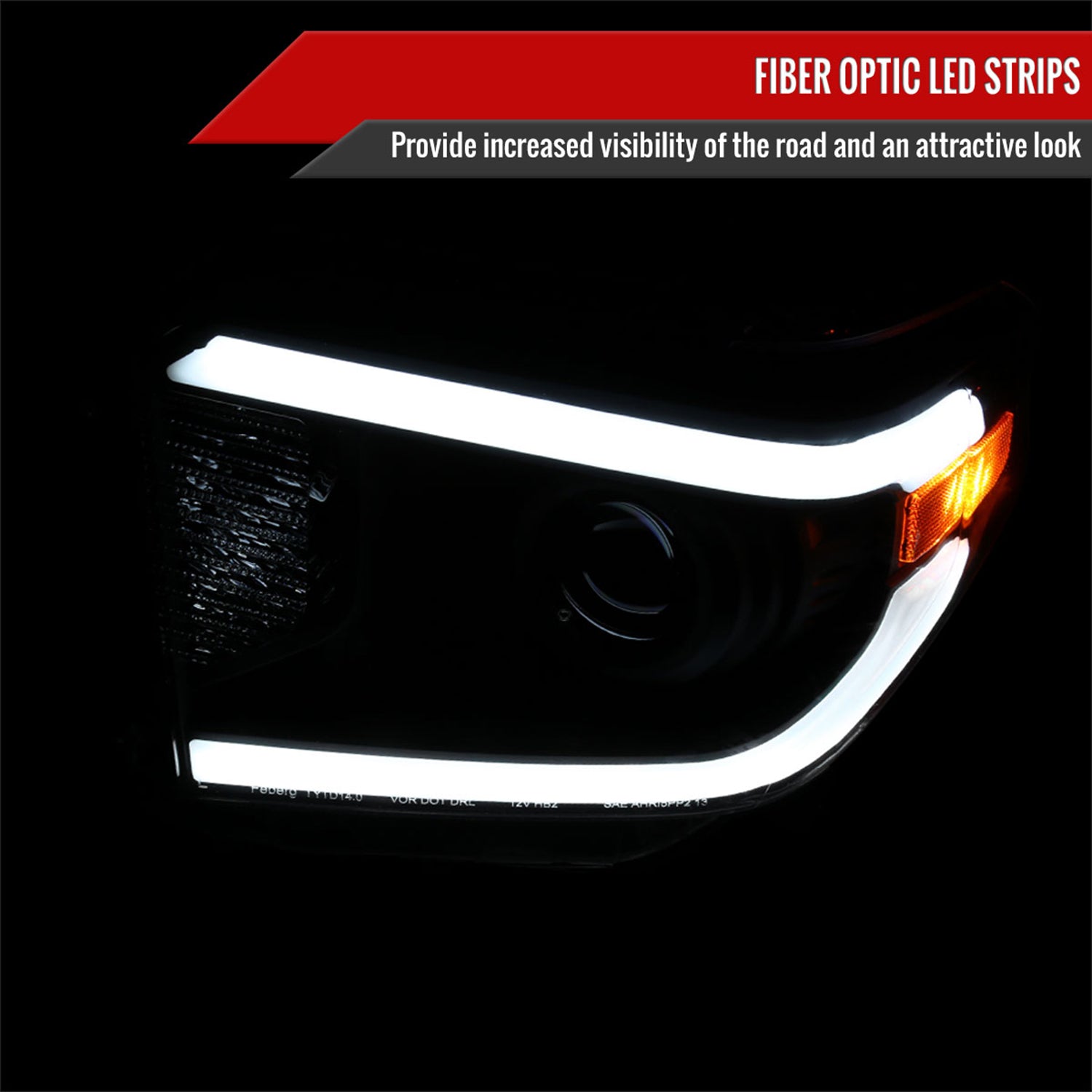 2014-2021 Toyota Tundra LED Projector Headlights Matte Black/Clear Lens