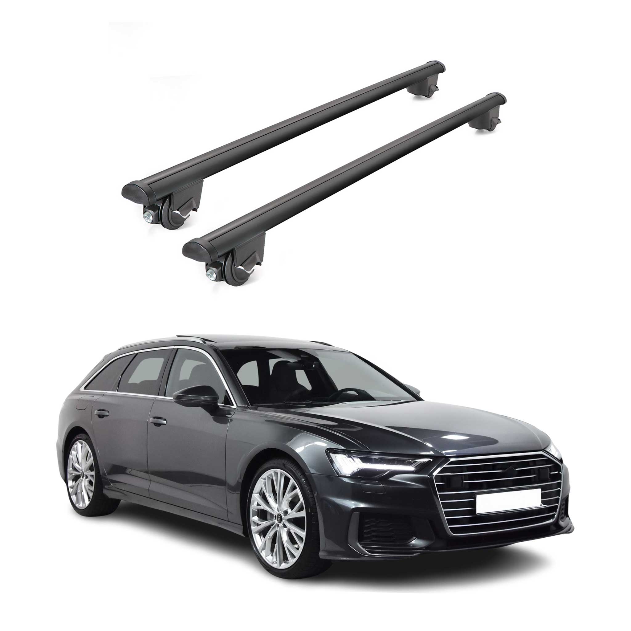 2019-2024 Audi A6 Avant Roof Rack Cross Bars Black