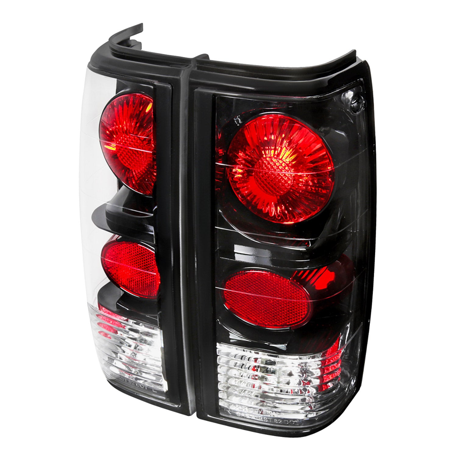 1982-1994 Chevy S10/Blazer GMC S15/Sonoma Tail Lights Matte Black/Clear Lens