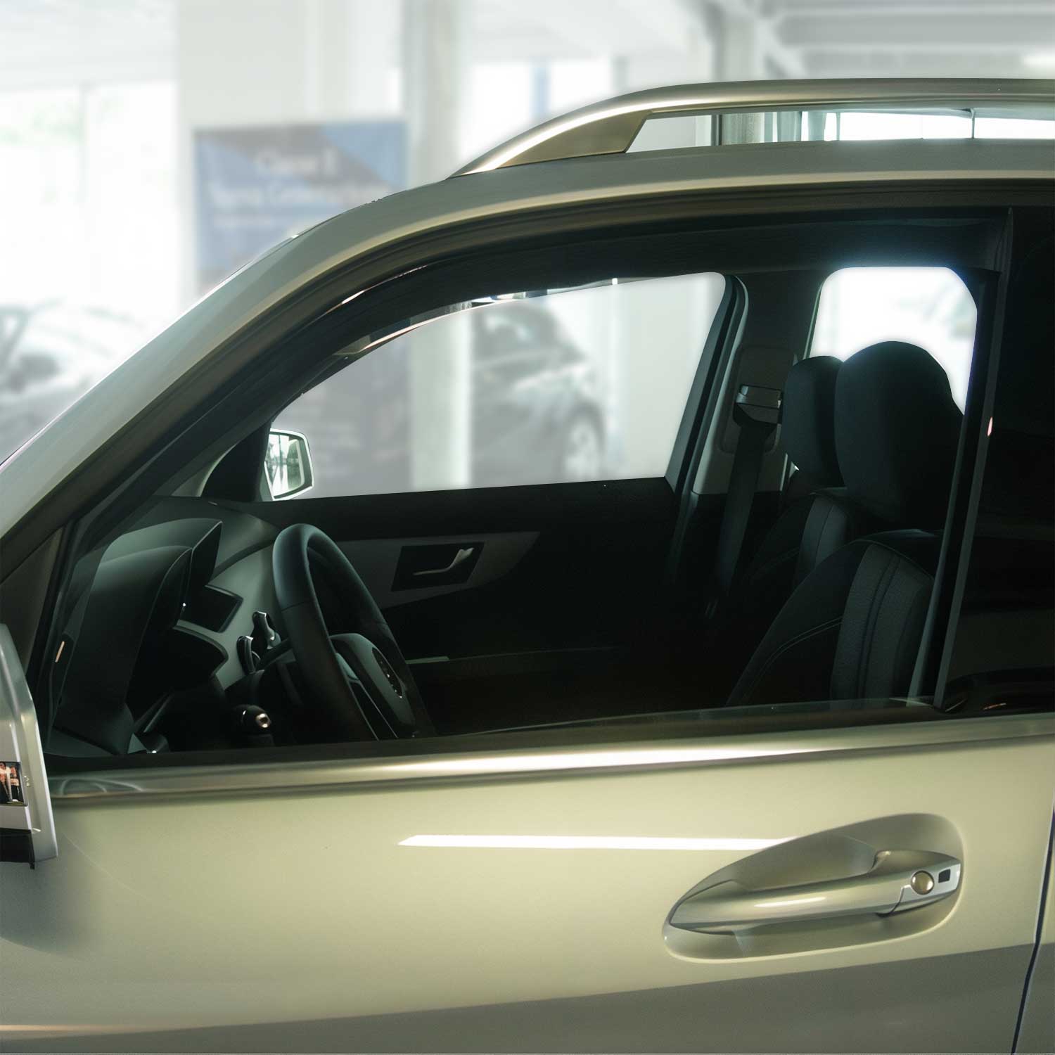 2009-2015 Mercedes GLK Class X204 Window Visor Vent Rain Deflector 2Pcs Smoke