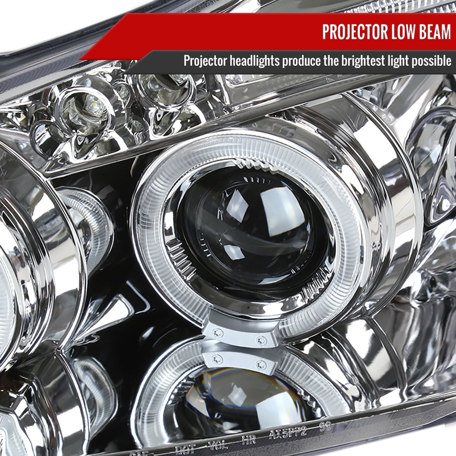 2003-2008 Toyota Corolla Dual Halo Projector Headlights Chrome/Clear Lens