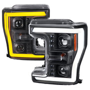 2017-2019 Ford F-250 F-350 F-450 F-550 LED CBar Projector Headlights Black