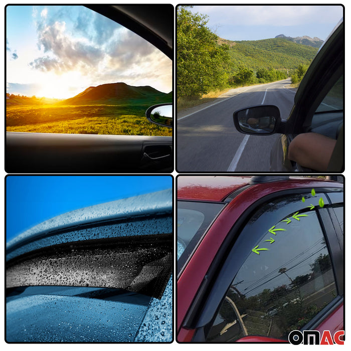 Window Visor Vent Sun Shade Rain Guard 2pcs For Fiat Ducato 2006-2014