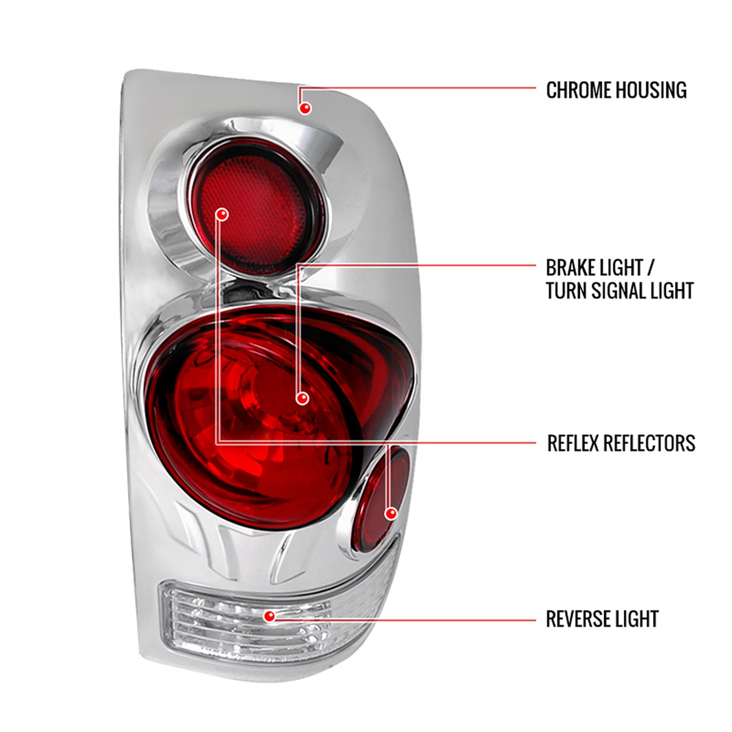 1997-2007 Ford F-150/F-250/F-350/F-450/F-550 Retro Tail Lights Chrome/Clear