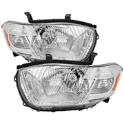 2008-2010 Toyota Highlander Factory Halogen Headlights Chrome/Clear