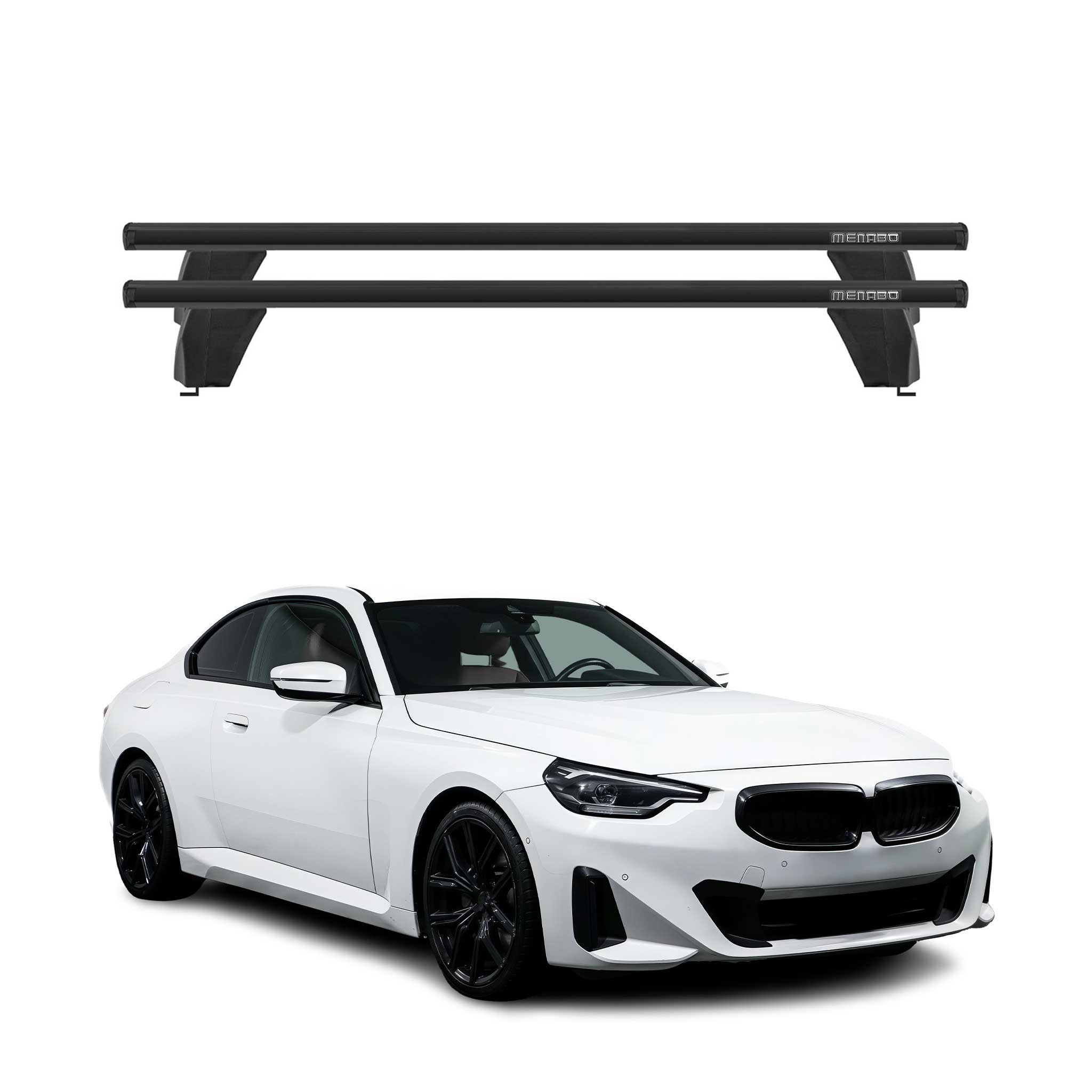 Top Roof Racks Cross Bars fits BMW 4 Series G22 Coupé 2021-25 Black Aluminium 2x