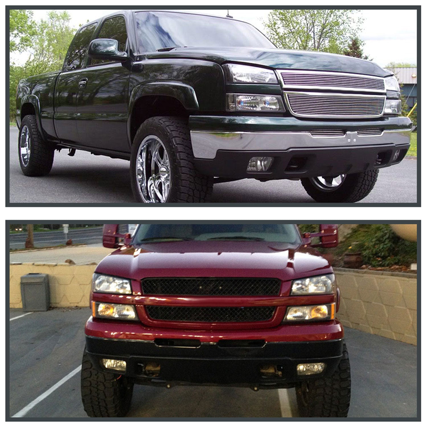 2002-2007 Chevy Silverado/Avalanche H10 Fog Lights Chrome Housing/Clear Lens