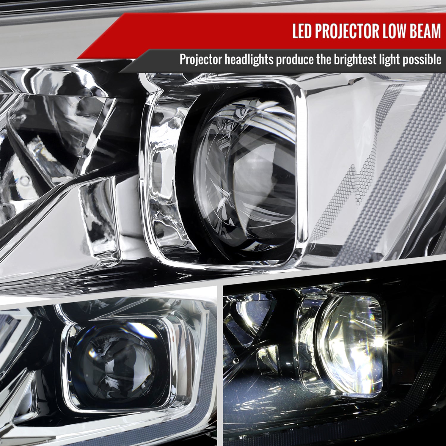 2019-2024 Chevy Malibu Full LED Projector Headlights Turn Signal Chrome