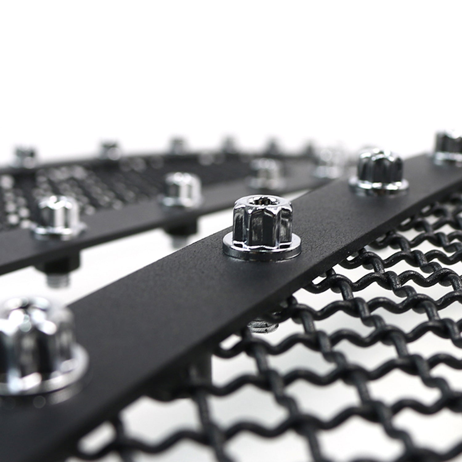 2003-2006 Chevy Silverado/Avalanche Rivet Black Steel 2PC Mesh Grille Insert