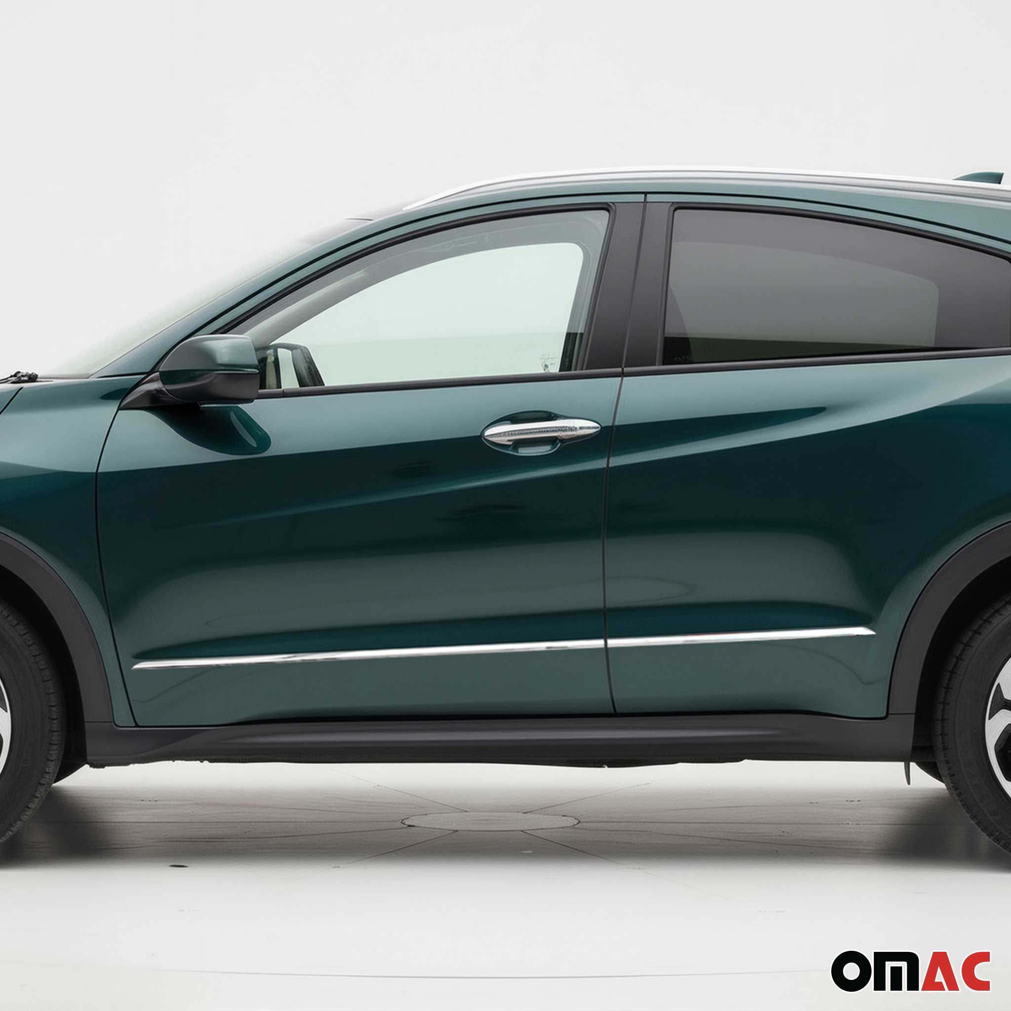 2016-2022 Honda HR-V Side Door Molding Trim Skirt Garnish Stainless Steel Silver 4 Pcs