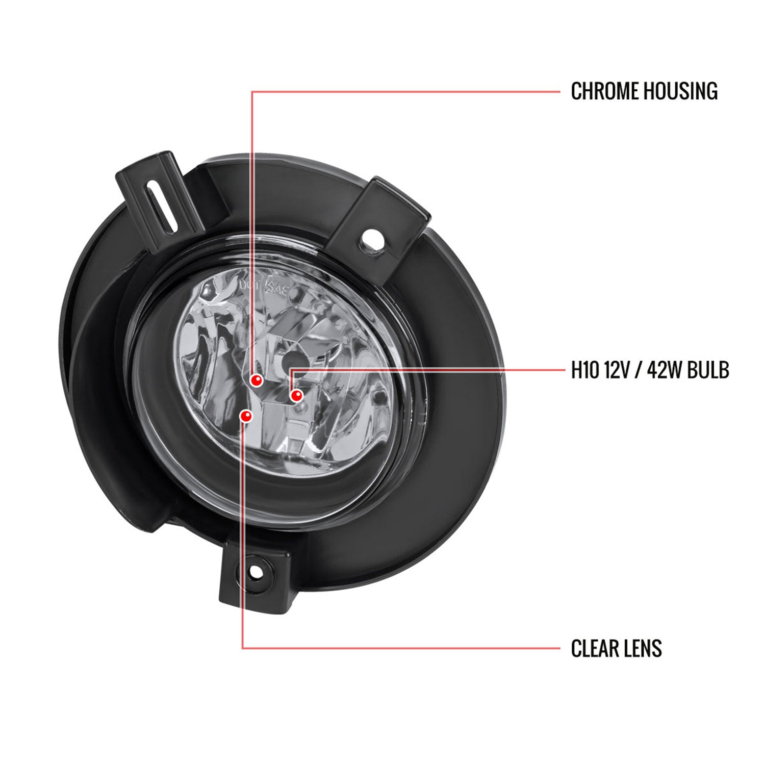 2002-2005 Ford Explorer H10 Fog Lights Chrome Housing/Clear Lens