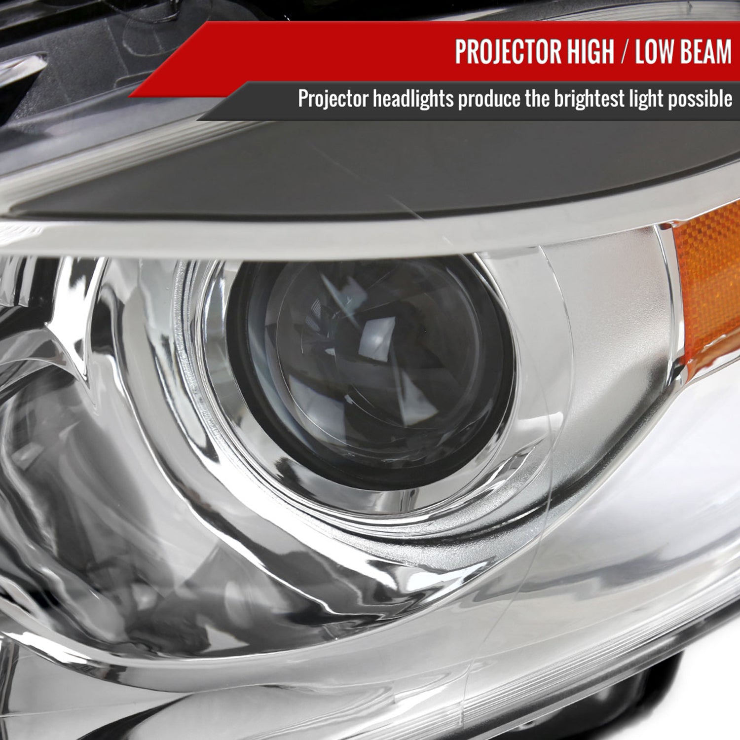 2013-2016 Dodge Dart Factory Headlights w/Projector High/Low Beam Chrome/Clear