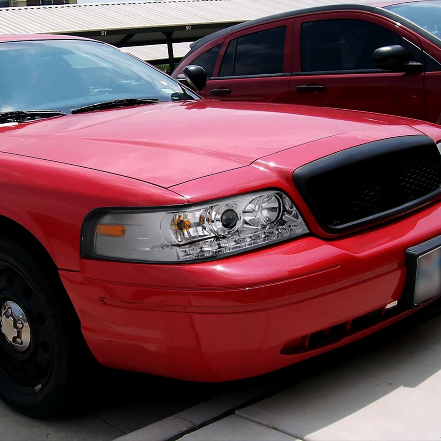 1998-2011 Ford Crown Victoria Projector Headlights LED Light Strip Chrome