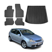 2008-2009 Volkswagen Jetta SportWagen Floor Mats & Cargo Liner Full Set All Weather Black