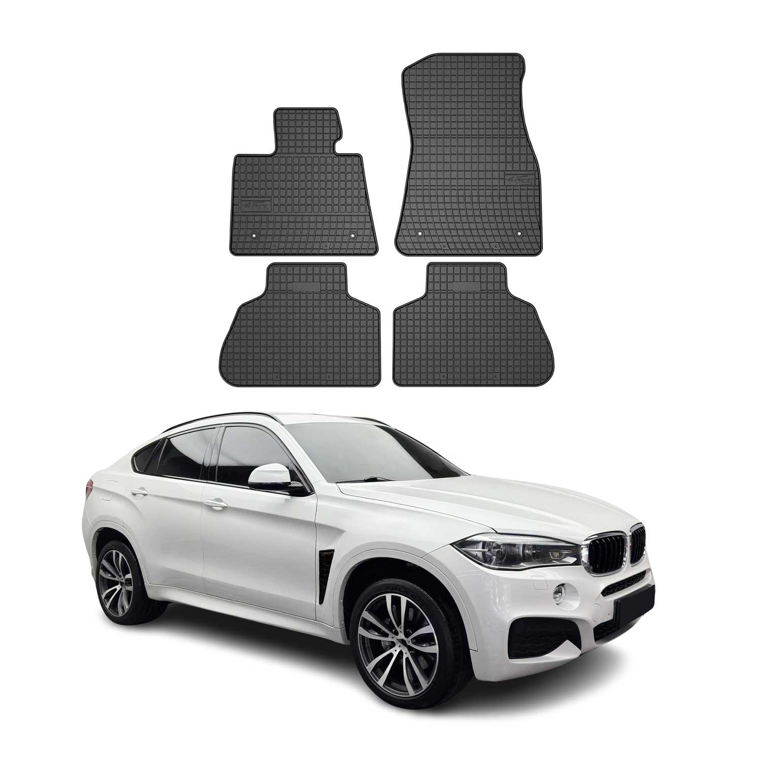 2015-2019 BMW X6 2.gen Floor Mats Liners Full Set All Weather Rubber Black