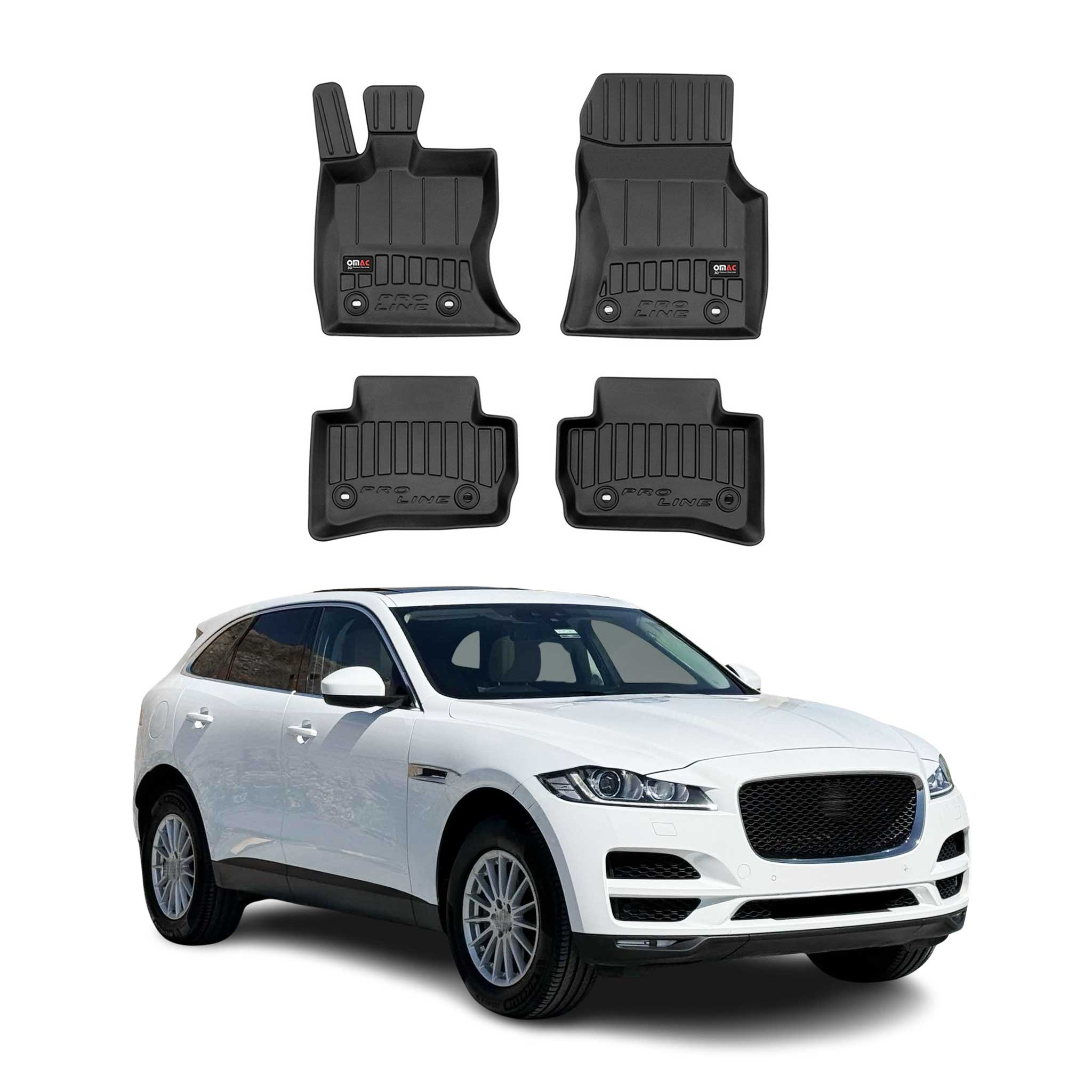 2017-2026 Jaguar F-Pace Premium Floor Mats Liners Full Set All Weather Heavy Duty