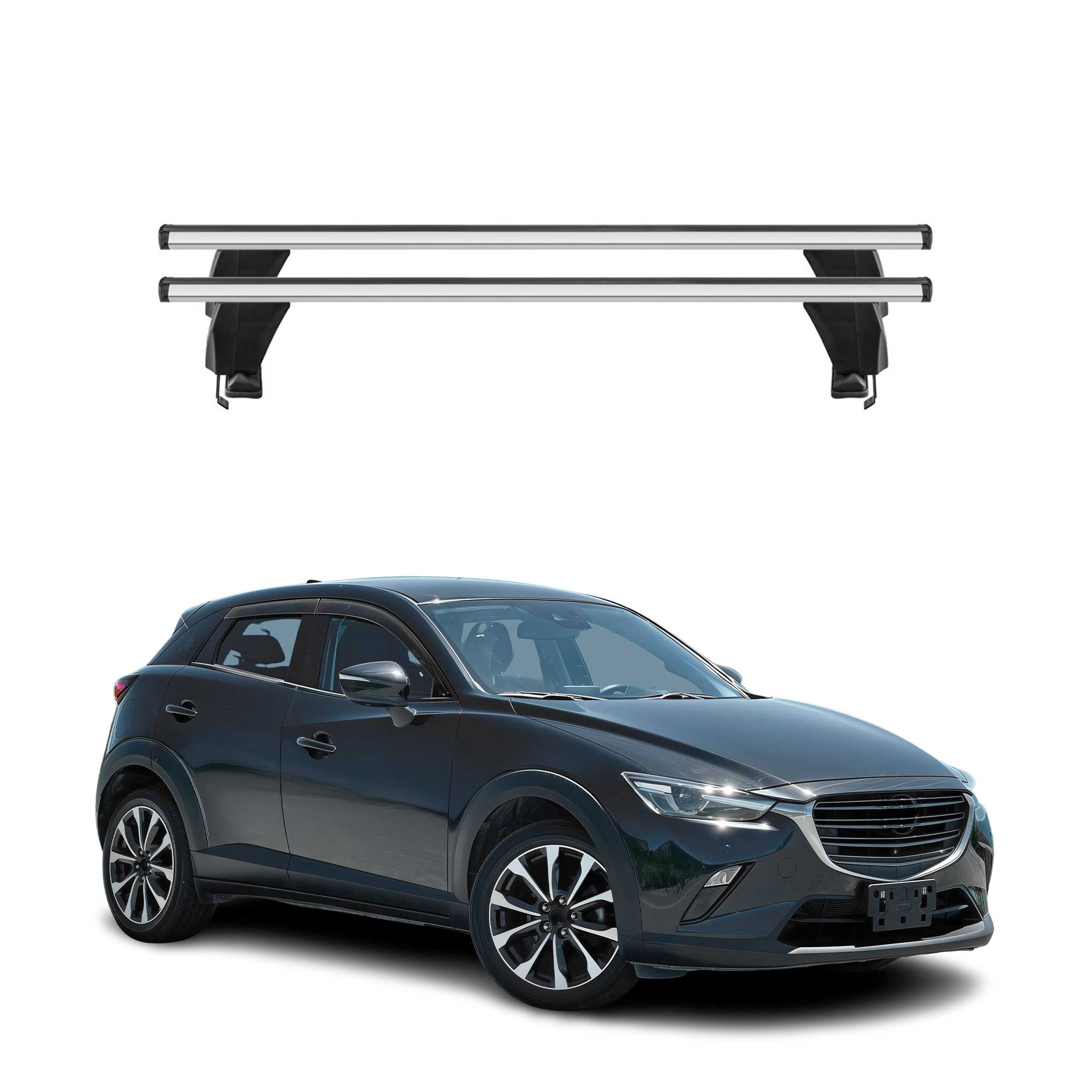 2016-2021 Mazda CX-3 Roof Rack Cross Bars Silver