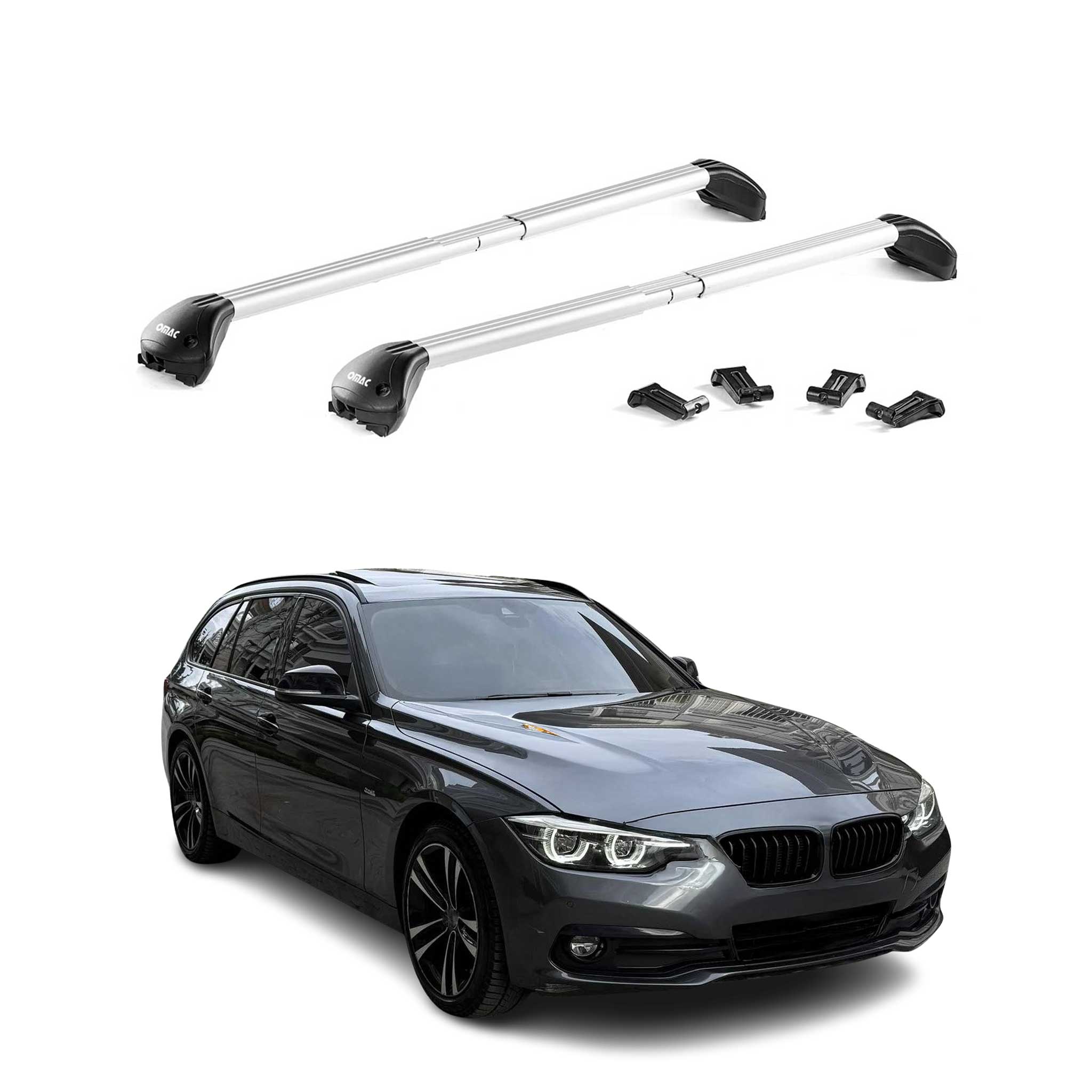 2014-2019 BMW 3 Series Sports Wagon F31 Roof Rack Cross Bars Silver