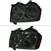 2005-2007 Jeep Grand Cherokee Factory Style Headlights Chrome/Smoke Lens