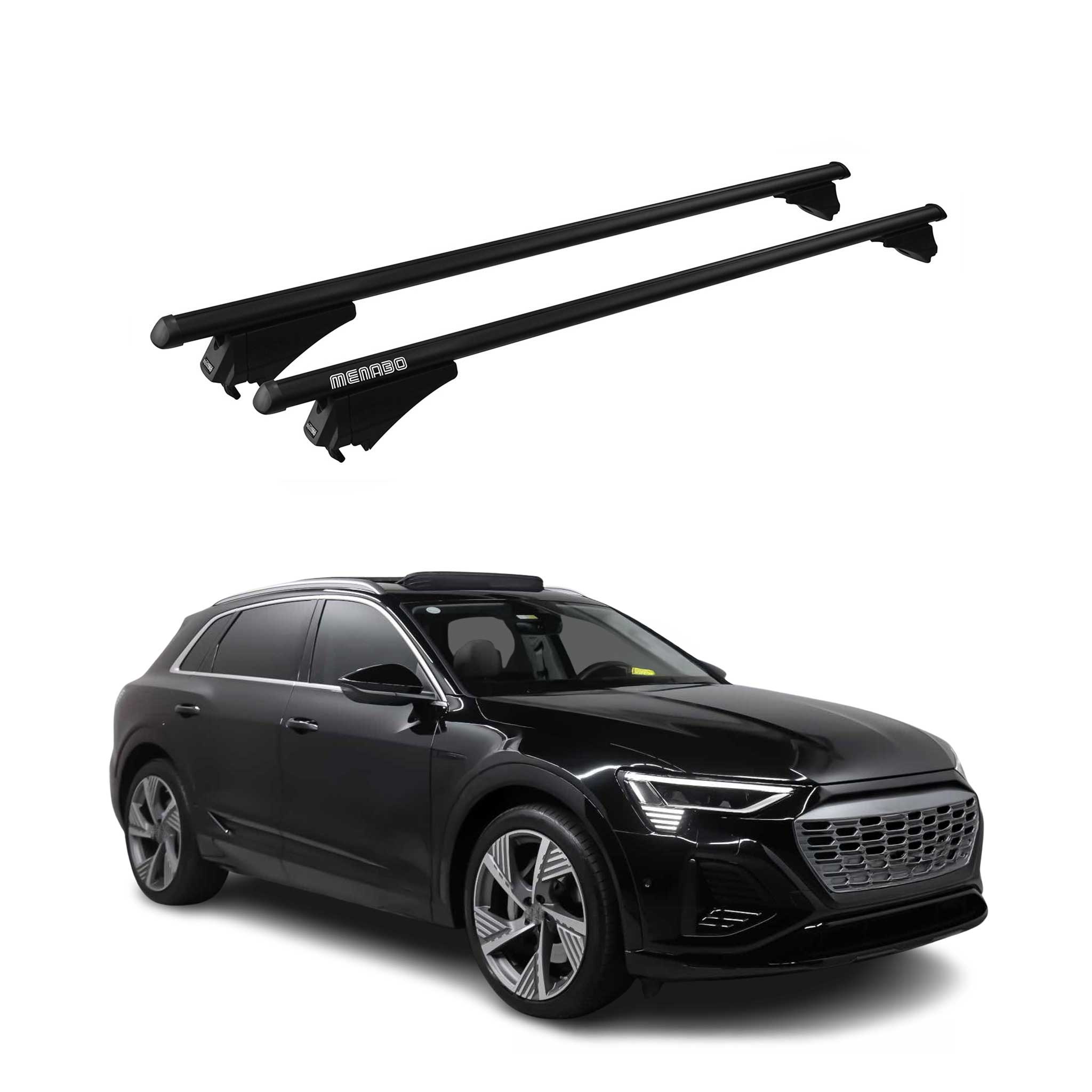 Roof Rack Cross Bars Luggage Carrier for Audi Q8 e-tron 2023-2025 Black 2 Pcs