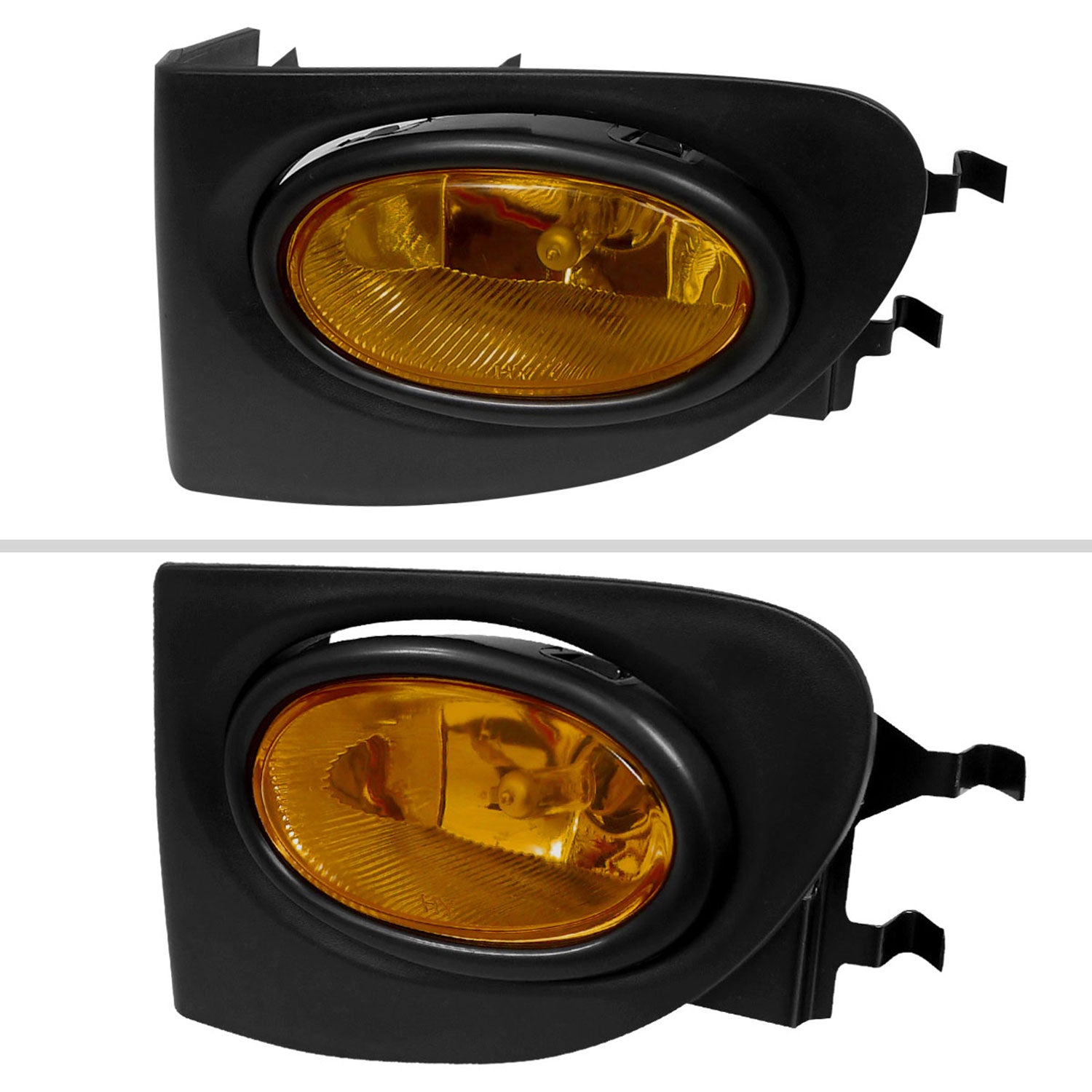 2002-2005 Honda Civic Si Hatchback H11 Fog Lights Kit Chrome/Amber Yellow Lens