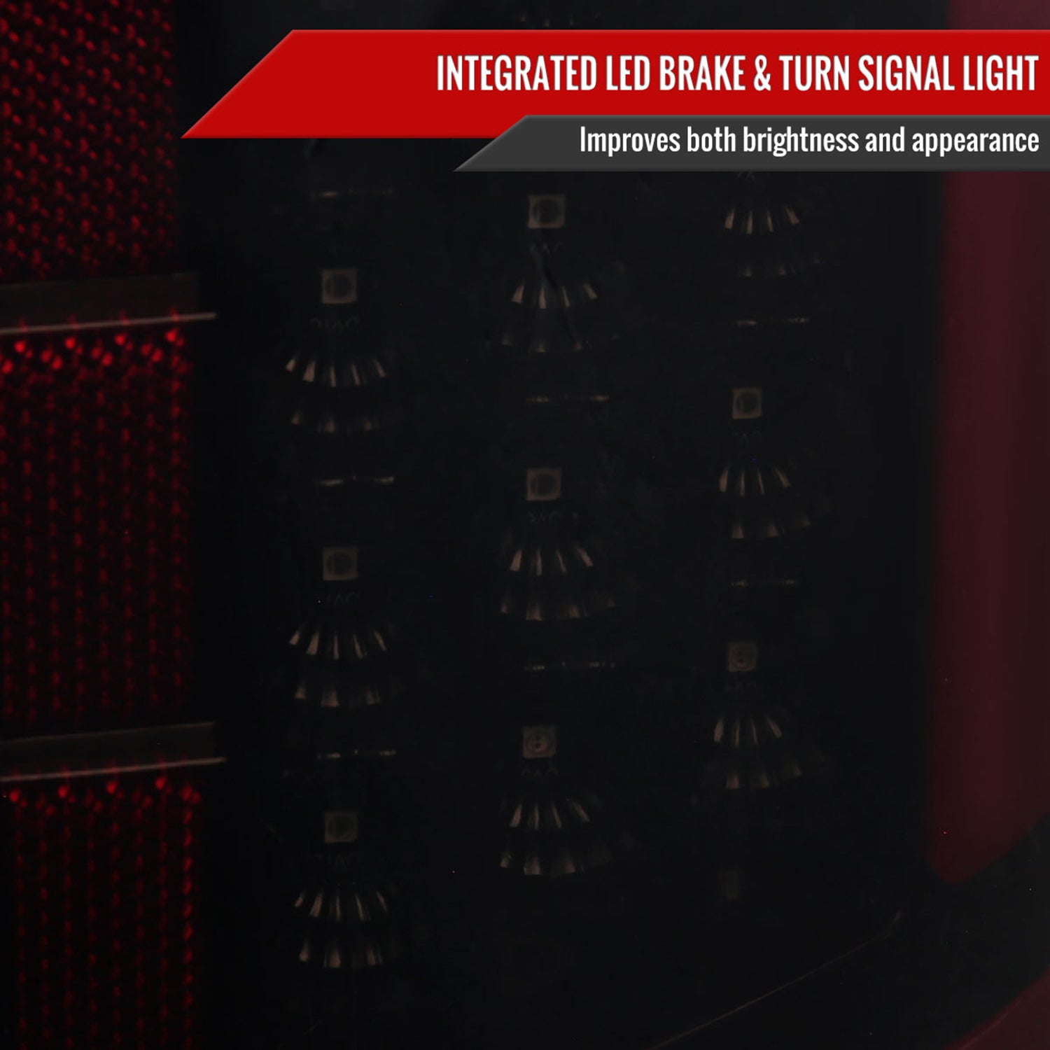 2015-2020 Ford F-150 Red LED Bar Tail Light Assembly Glossy Black/Smoke Lens