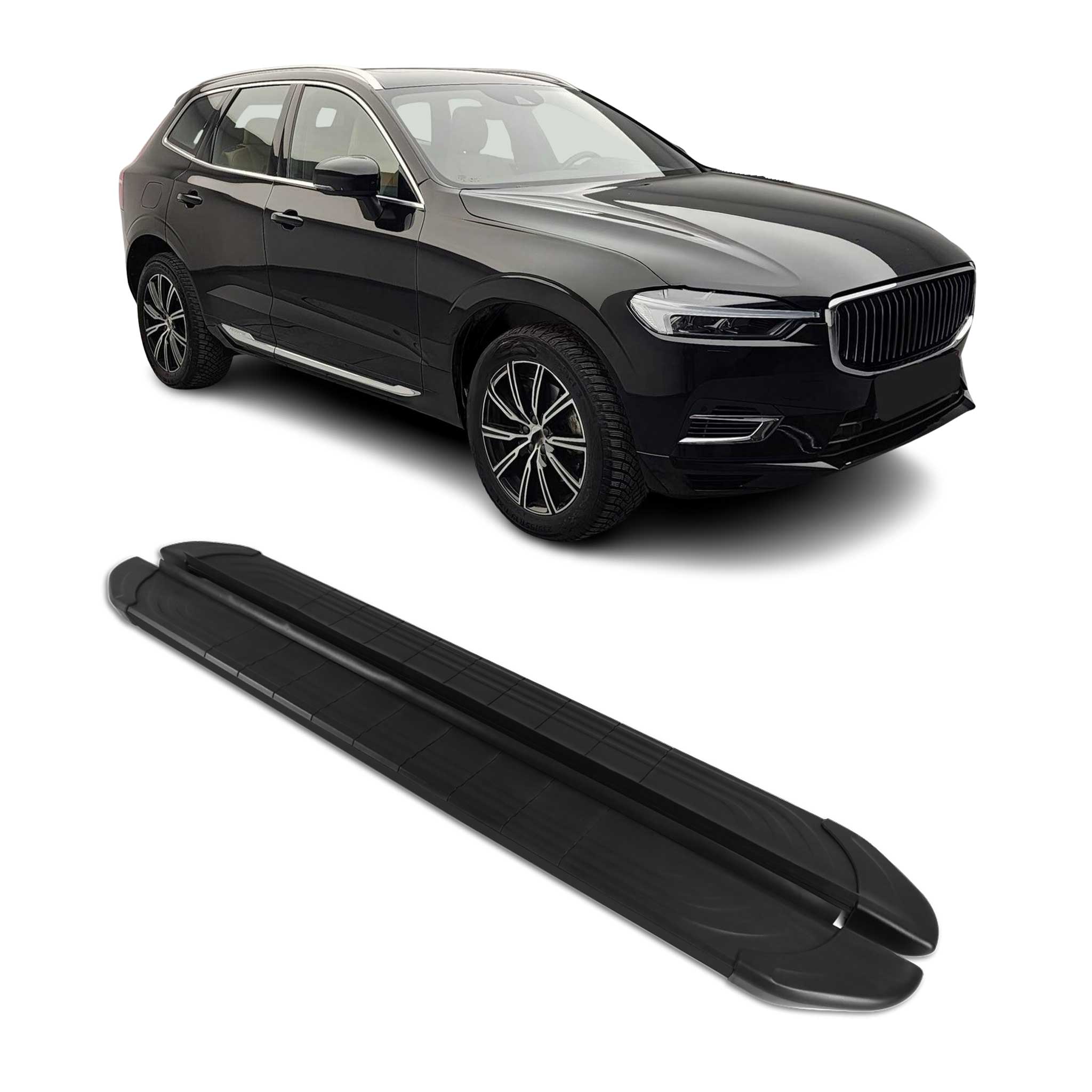 2018-2026 Volvo XC60 Side Step Nerf Bars Running Boards Alu Black 2x