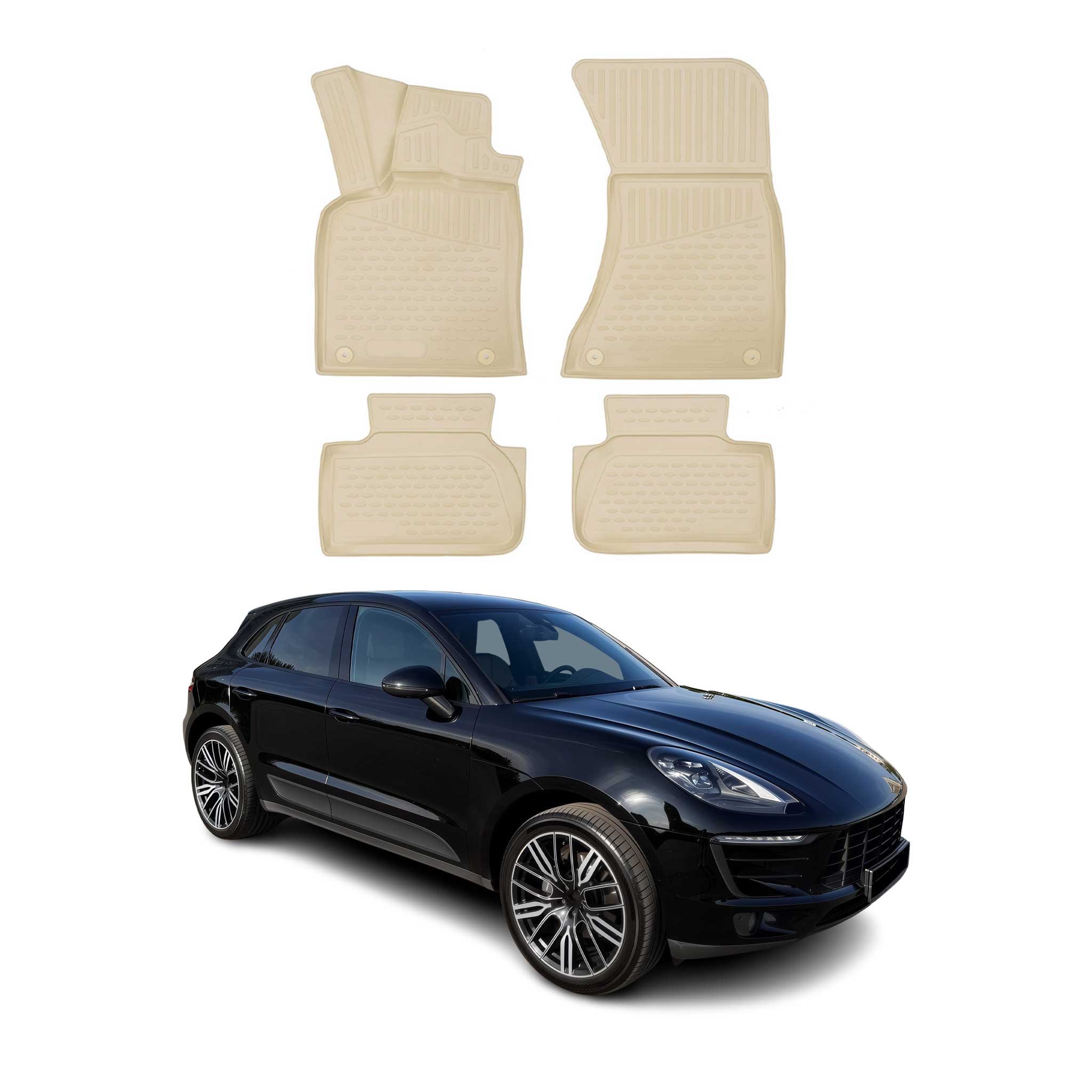 2015-2025 Porsche Macan Floor Mats Liners Full Set All Weather Beige
