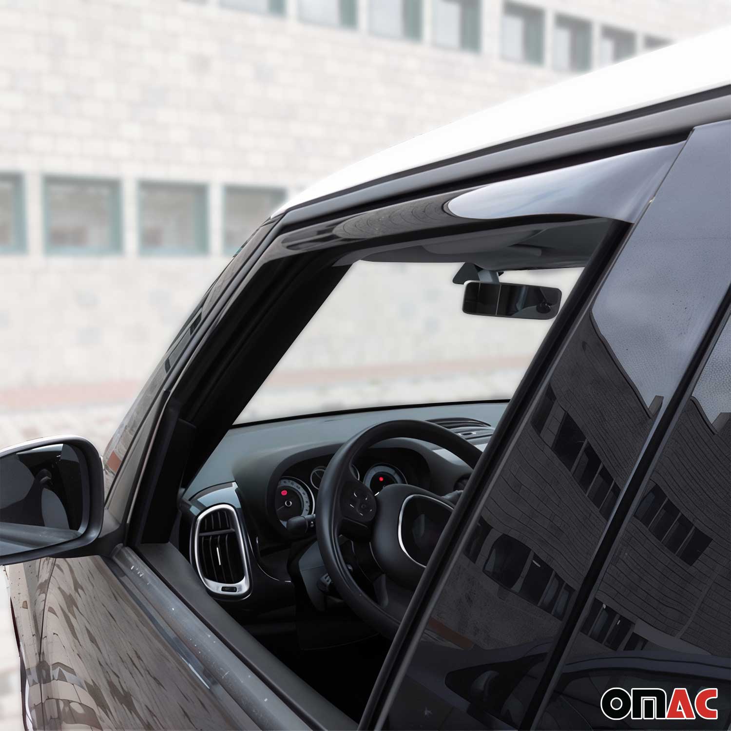 2014-2020 Fiat 500L Window Visor Vent Rain Deflector 2Pcs Smoke