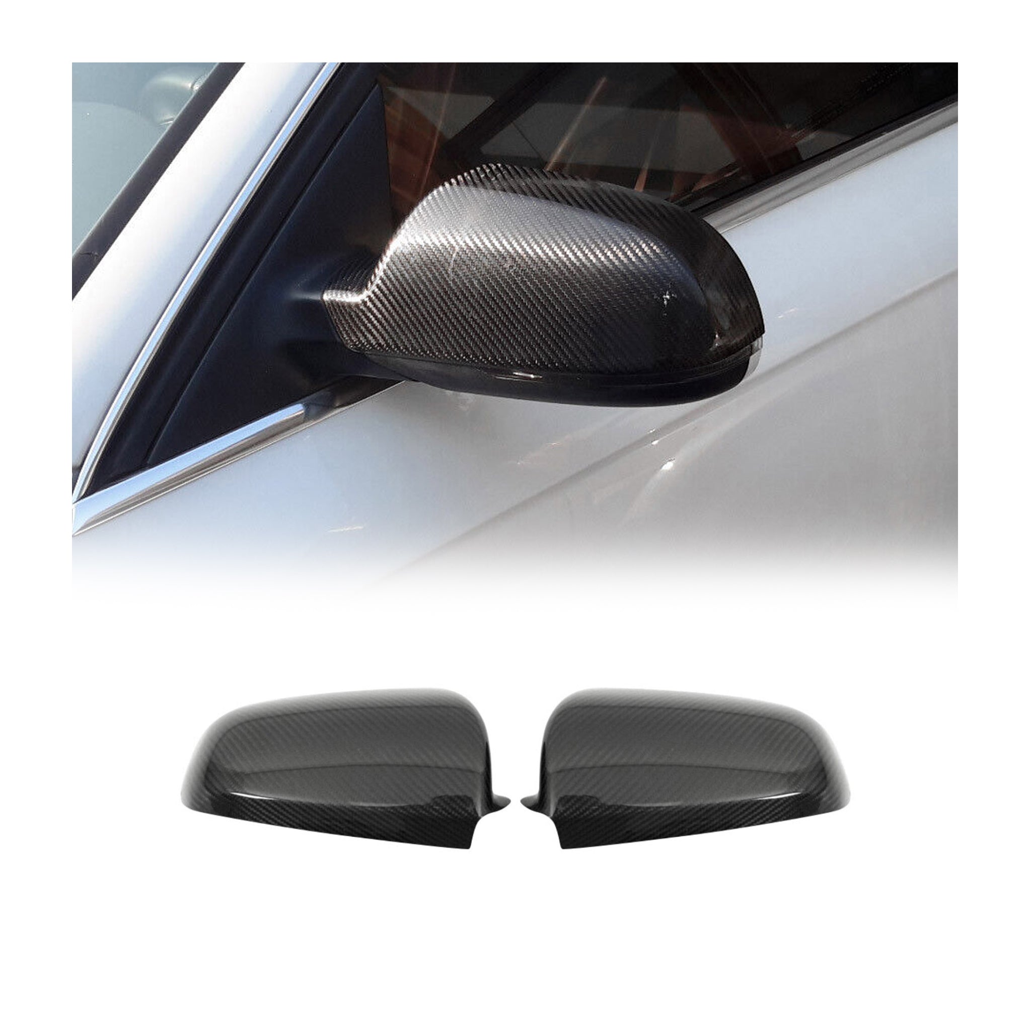 2000-2009 Audi A4 S4 B6 / A4 S4 B7 Side Mirror Cover Caps Carbon Fiber