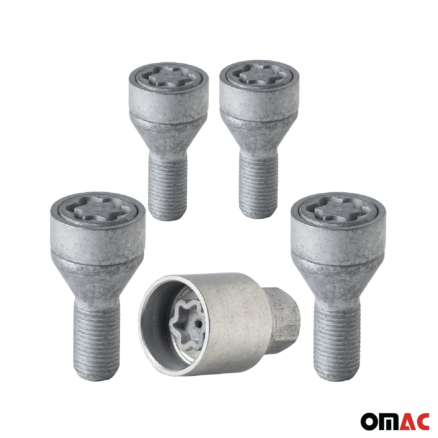 Wheel Lock Kit for LEXUS RX350 M14X1,25 Bolt Galvanized Silver 4Locks & 1Key