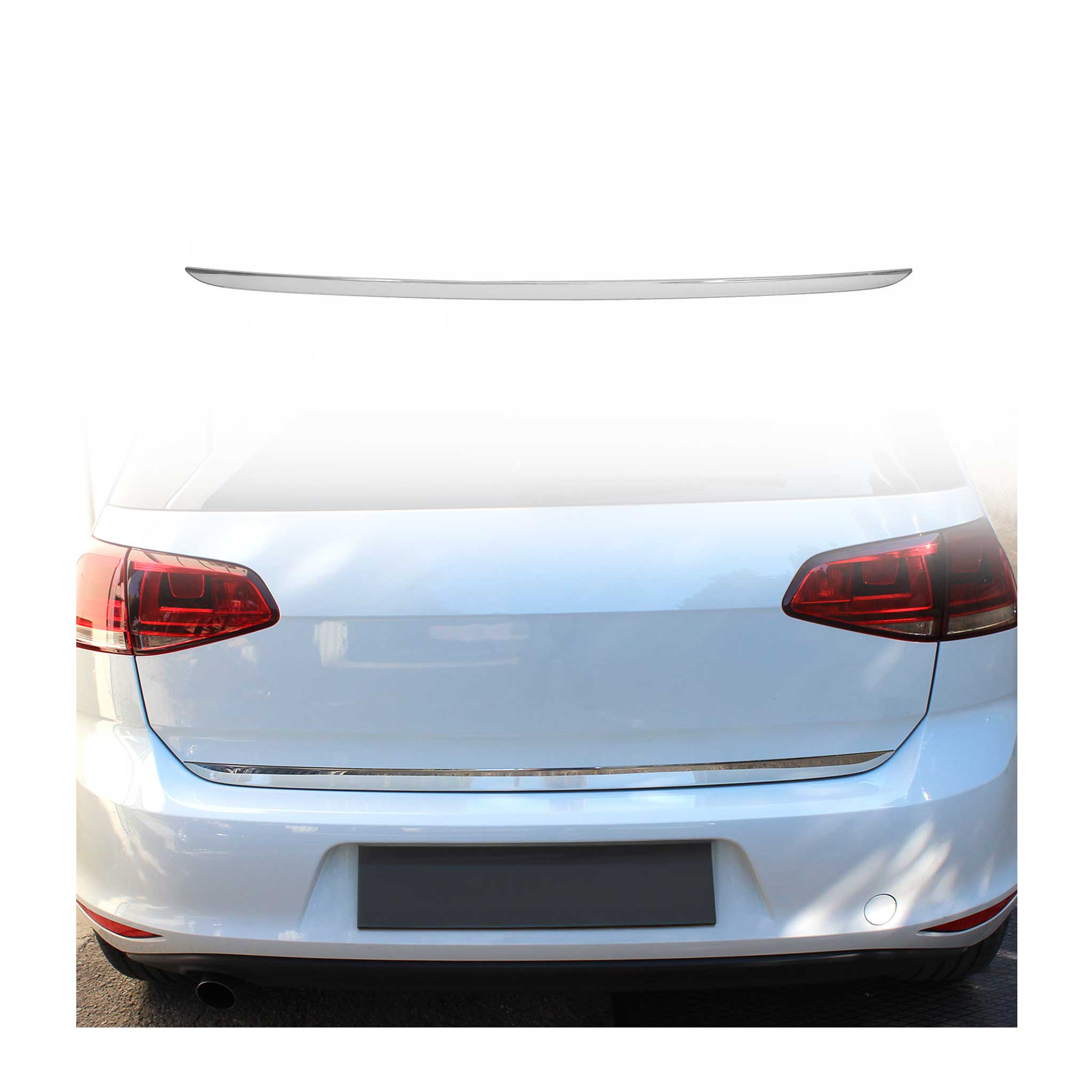 2015-2021 VW Golf Mk7 Rear Trunk Molding Trim Stainless Steel Silver