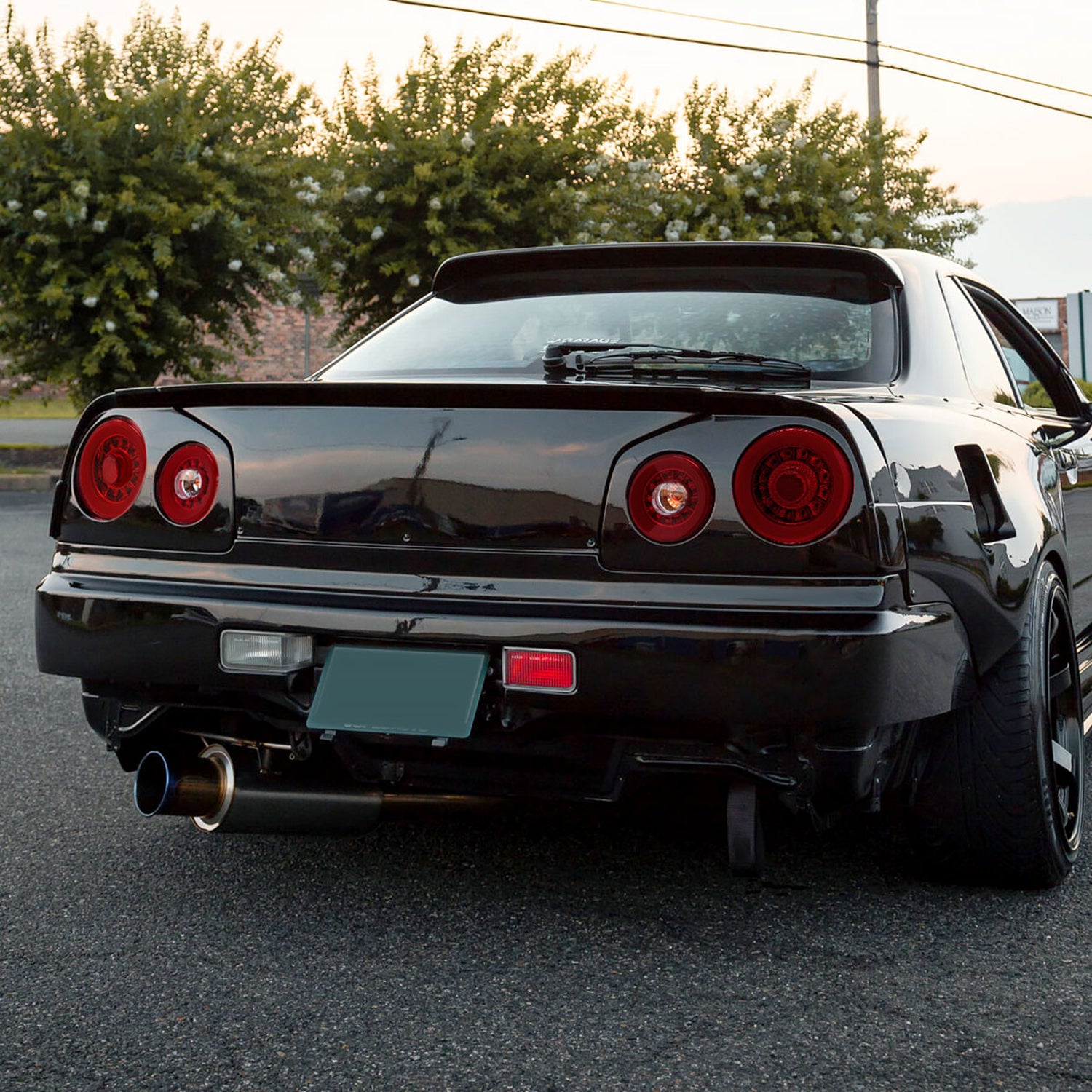 1999-2002 Nissan Skyline GT R34 JDM Red LED Tail Lights Chrome/Red Lens