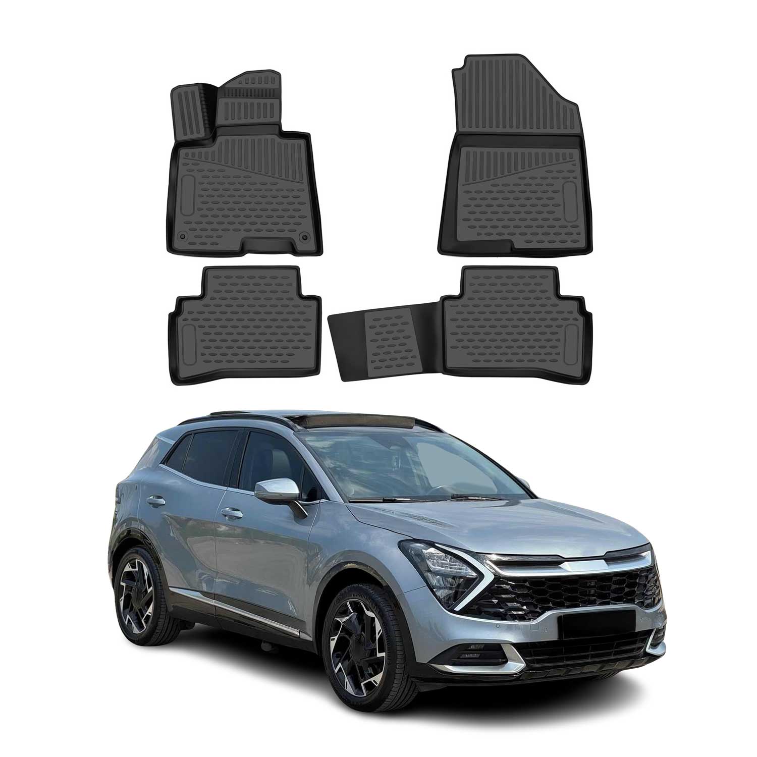 2023-2026 Kia Sportage Floor Mats Liners Full Set All Weather Black