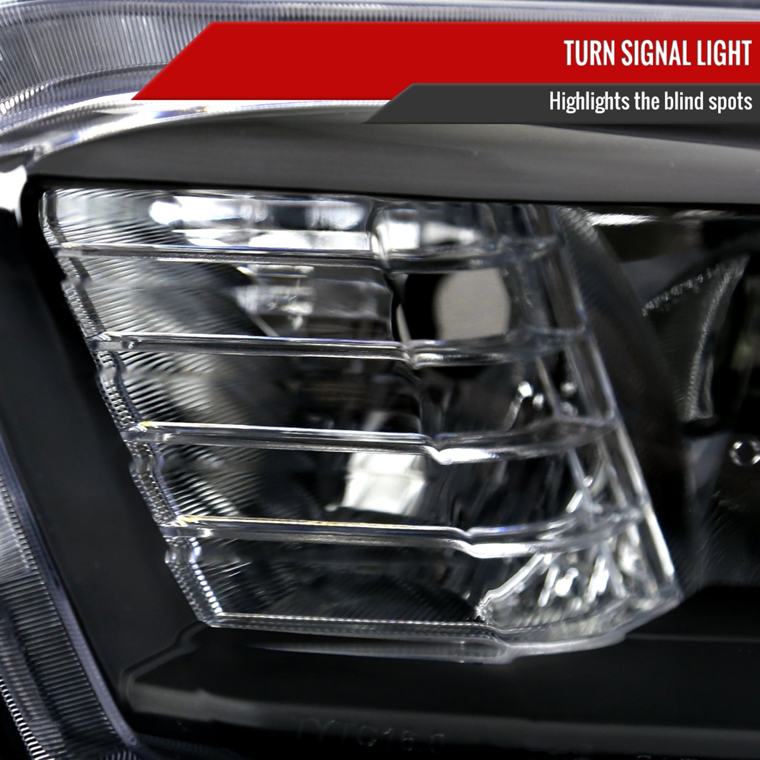 2016-2023 Toyota Tacoma Projector Headlights Amber Reflectors Matt Black/Clear