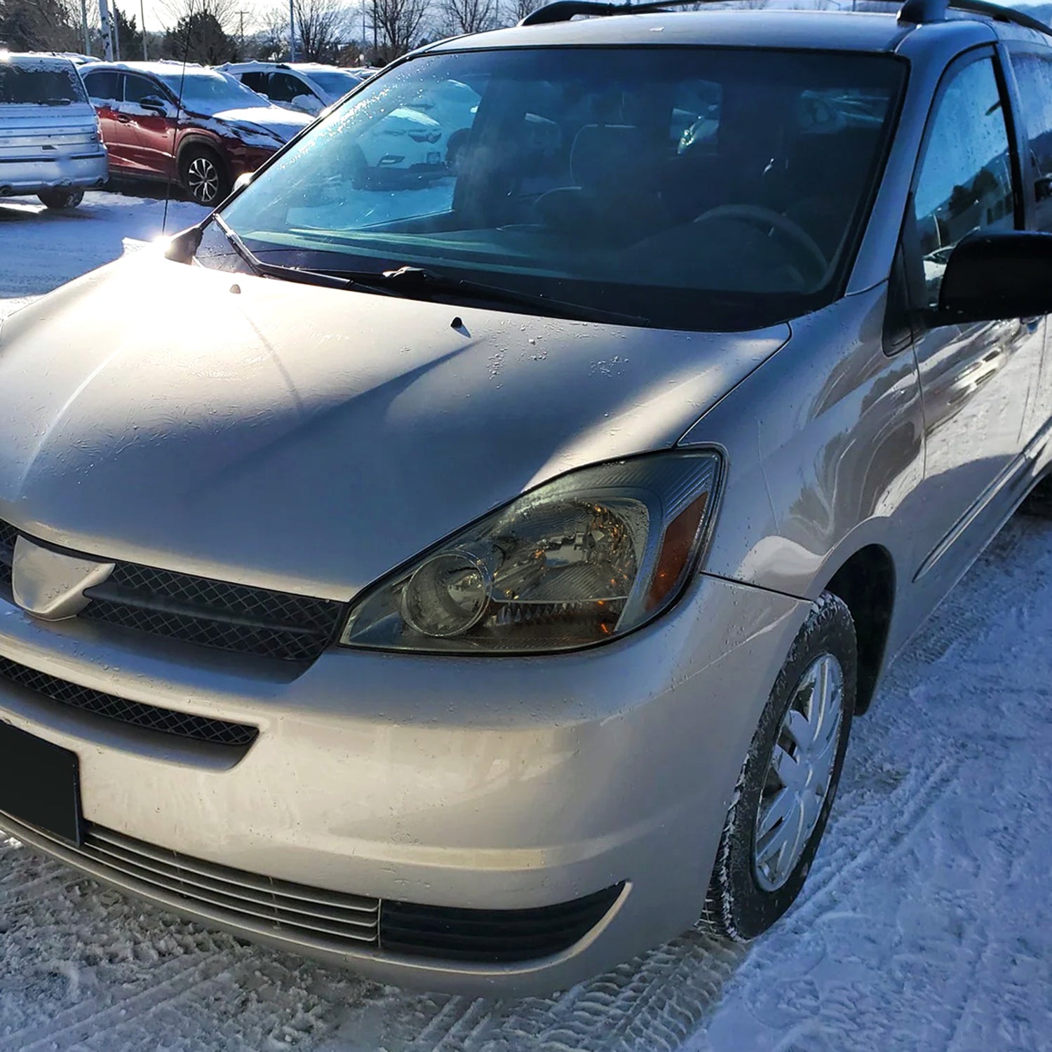2004-2005 Toyota Sienna Factory Headlights w/Amber Reflector Chrome/Smoke