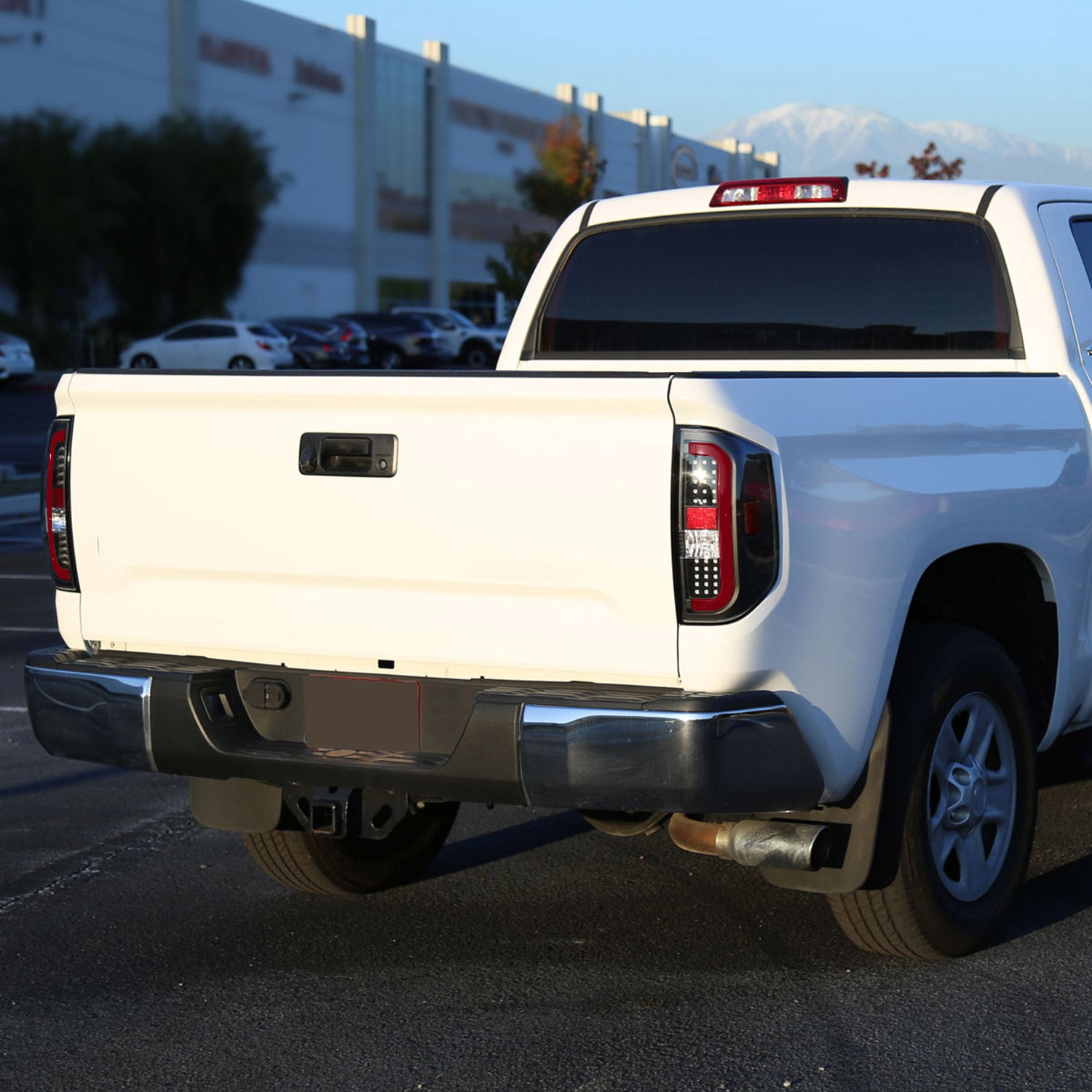 2014-2021 Toyota Tundra Red Bar Sequential LED Tail Lights Black/Clear Lens