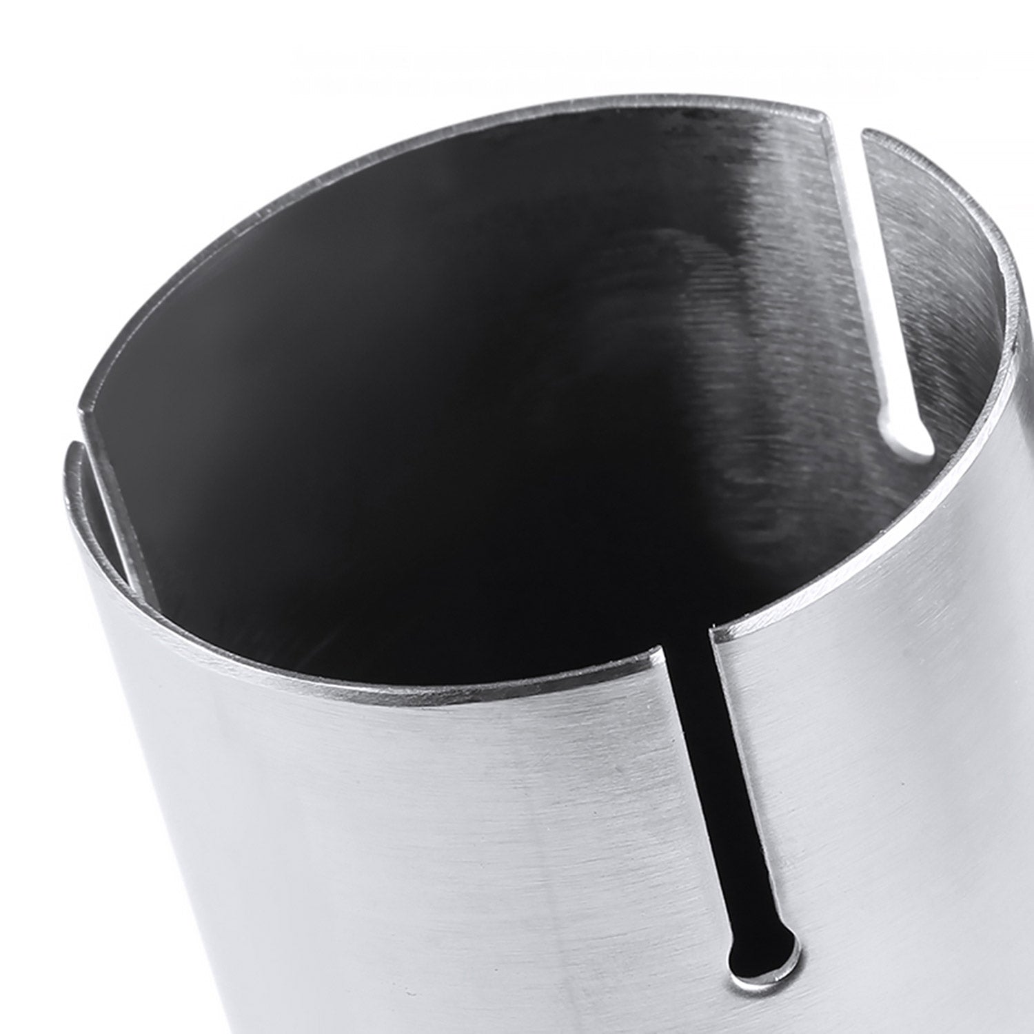 Universal 2.5" Inlet/4.125" Outlet Chrome S.Steel Angled Exhaust Tips - 2PC