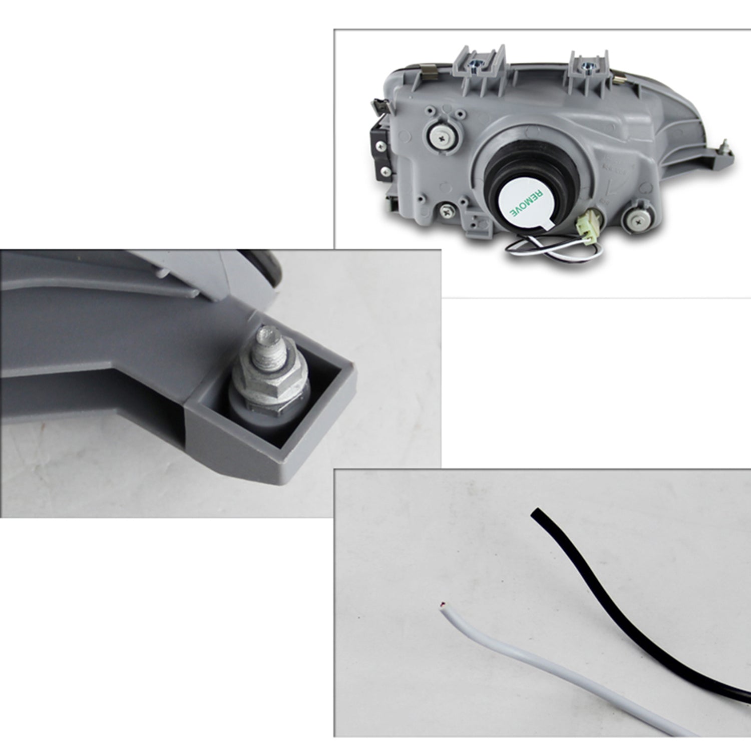 1992-1995 Honda Civic Factory Style Crystal Headlights Matte Black/Clear Lens