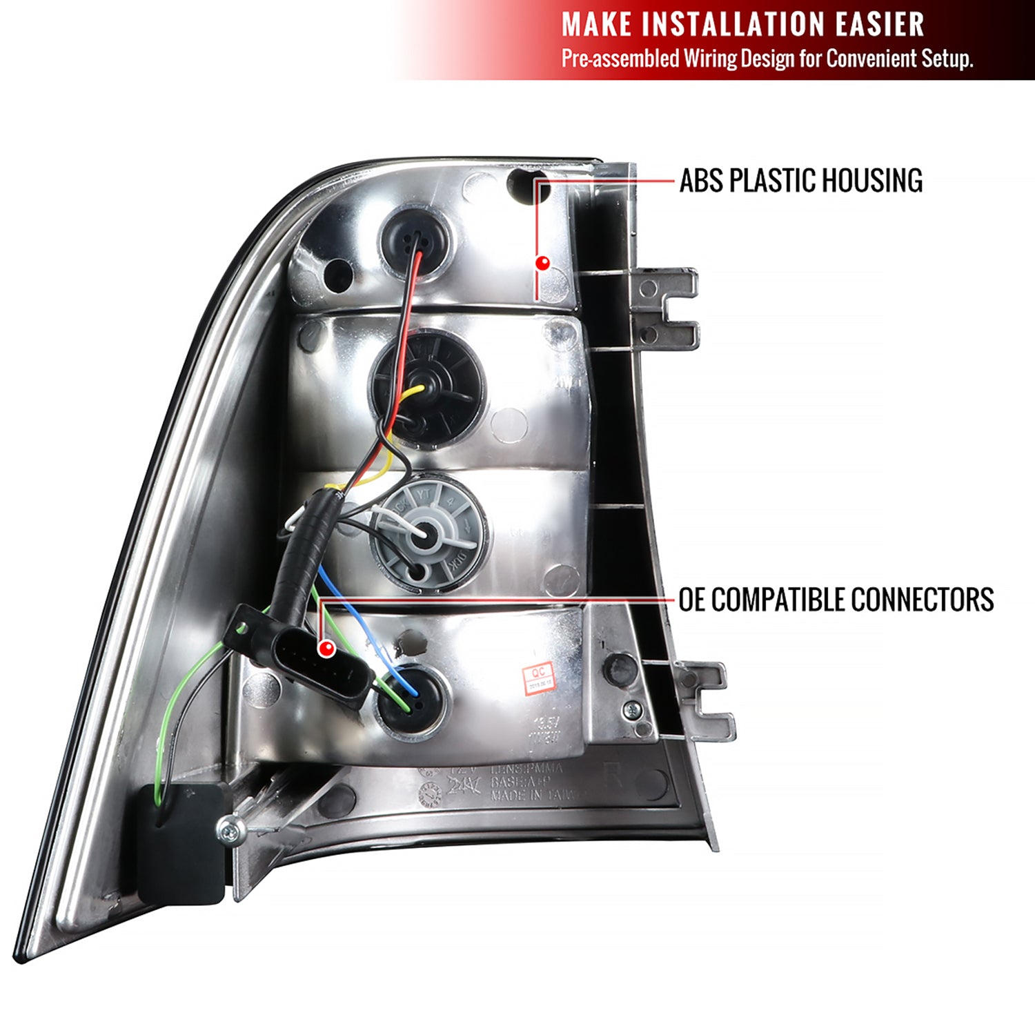 1998-2005 Mercedes Benz W163 M Class LED Tail Lights Chrome/Smoke Lens