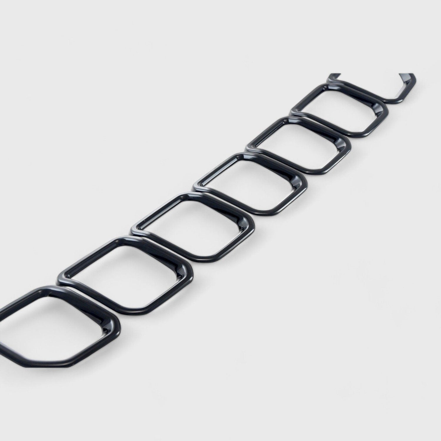 2022-2024 Jeep Compass Grille Overlay Gloss Black 7Pcs ABS Plastic