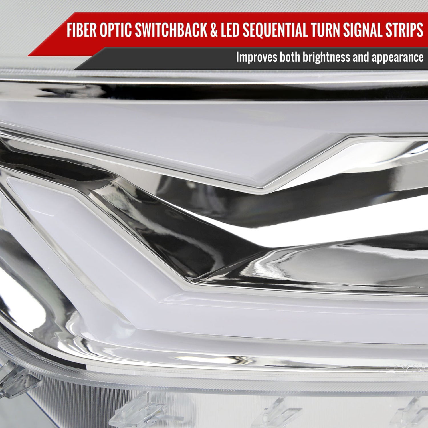 2015-2017 Ford Mustang/2018-2020 Shelby HID/Xenon LED Signal Headlights Chrome