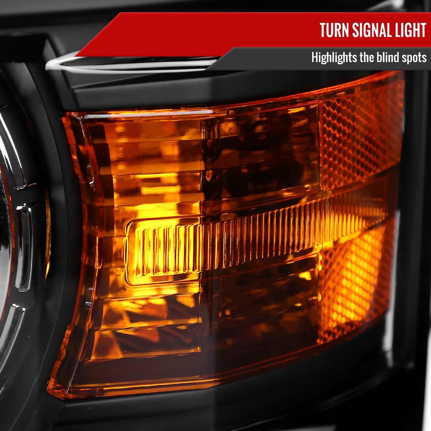 2014-2015 Chevy Silverado 1500 Projector Headlights Matte Black/Clear Lens