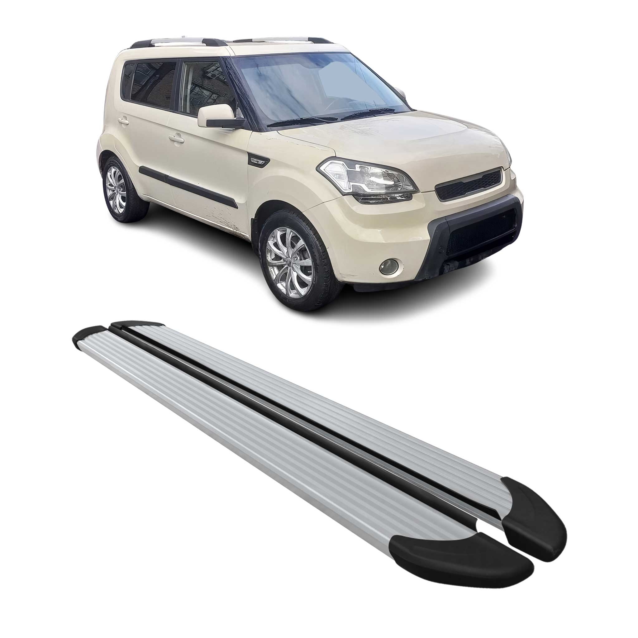 2010-2013 Kia Soul Running Boards Side Steps Silver