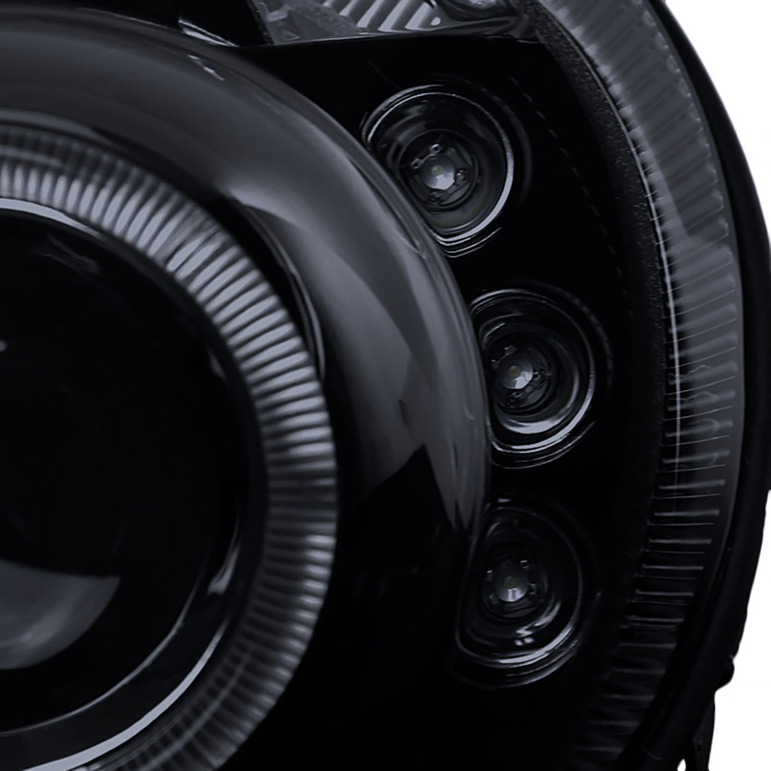 2003-2005 Dodge Neon Dual Halo Projector Headlights Glossy Black/Smoke Lens