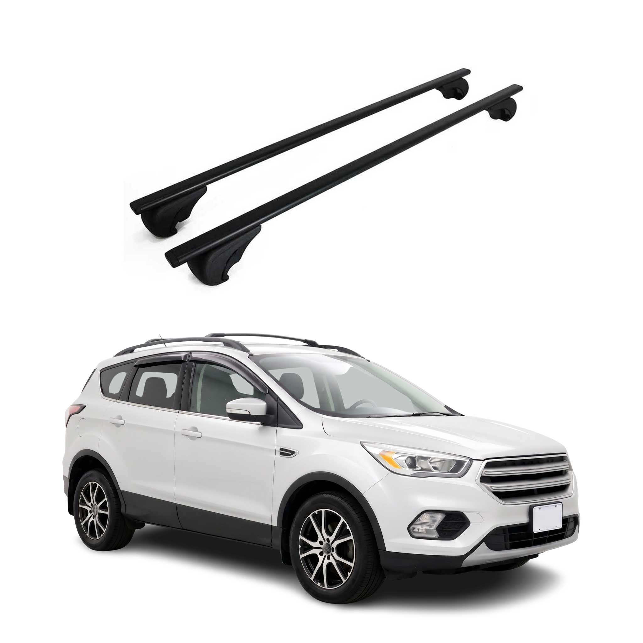 Roof Racks Cross Bars Luggage Carrier for Ford Escape 3.gen 2013-2019 Black 2Pcs