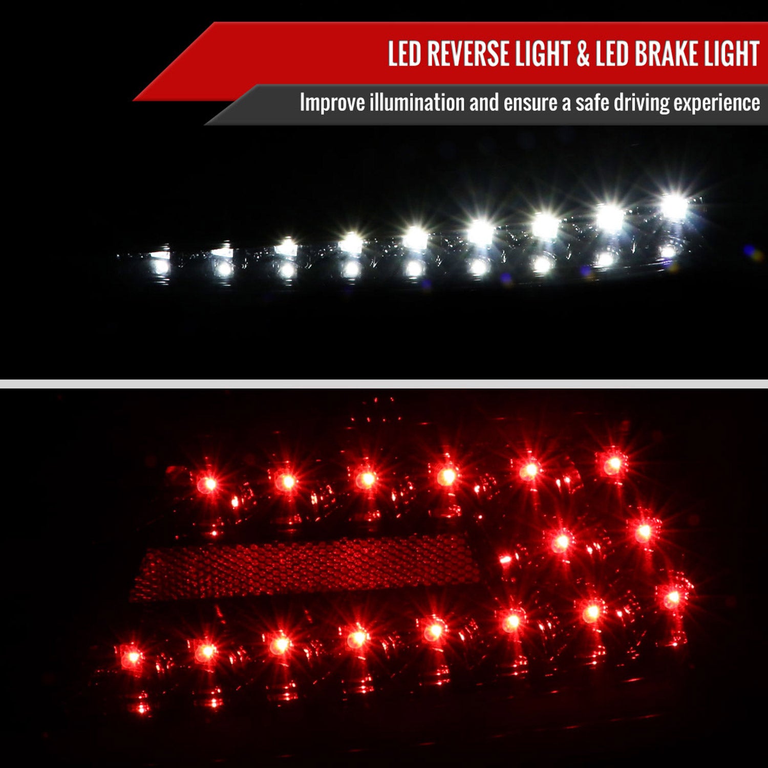 2015-2021 Subaru WRX Sequential Red Bar LED Tail Lights Jet Black/Clear Lens