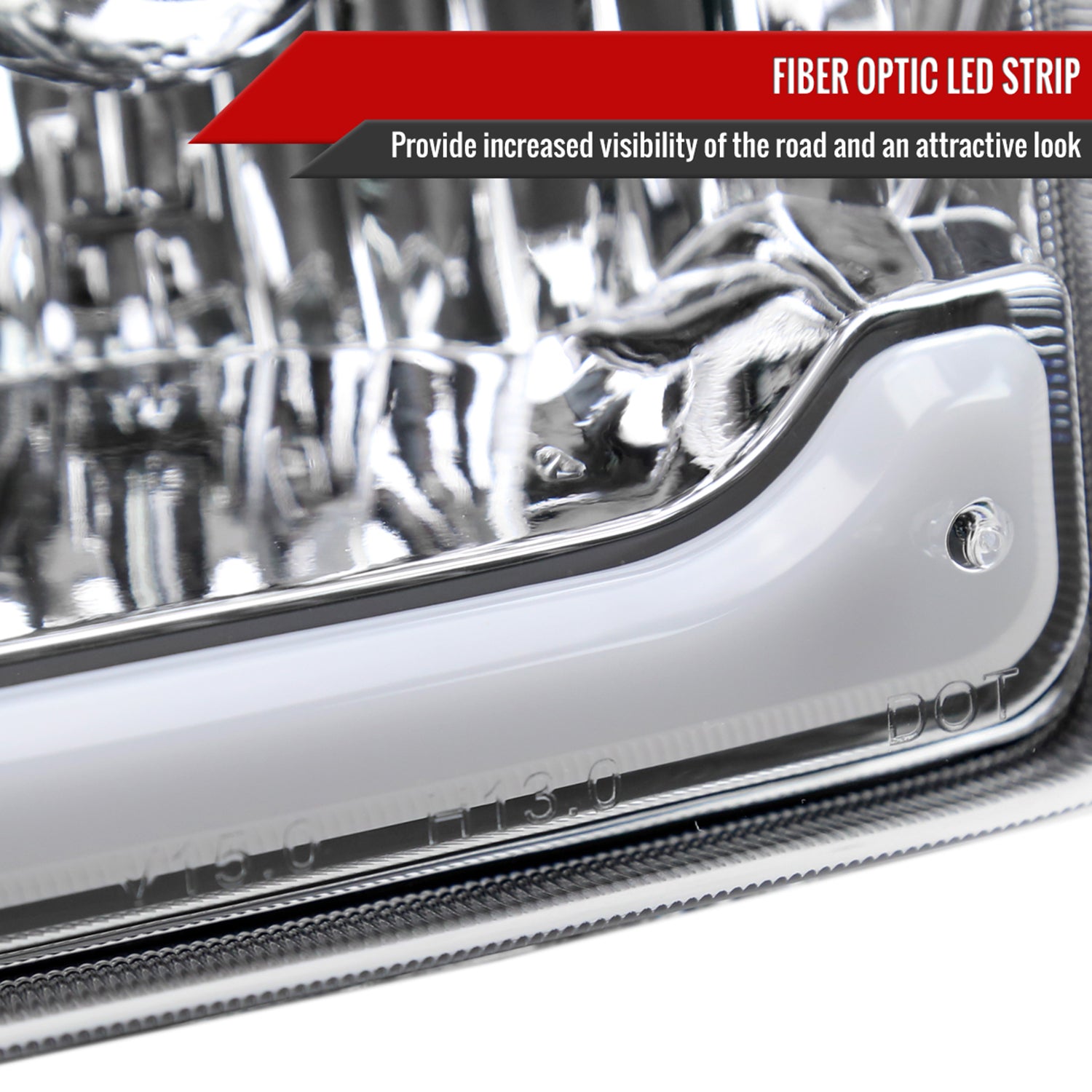 2001-2011 Ford Ranger LED Bar Factory Headlights Amber Corner Lamp Chrome